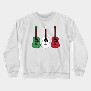 Acoustic Guitar Italian Flag Guitarist Musician Italy Crewneck Sweatshirt